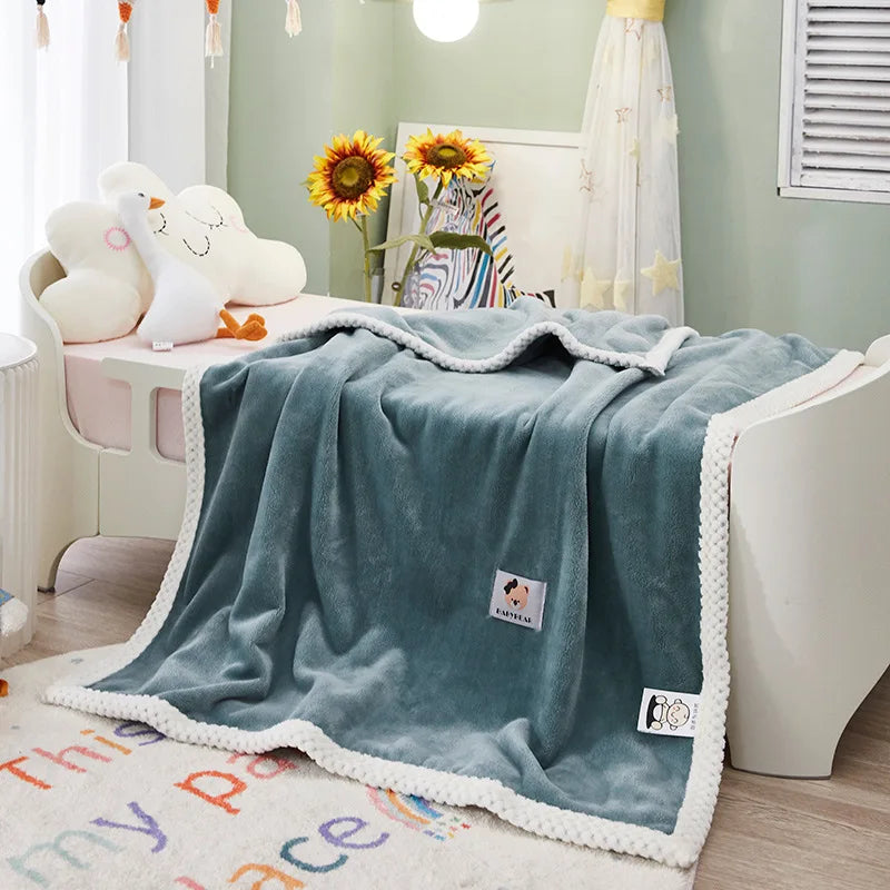 DecorBites™ Kids Flannel Nap Blanket - Lightweight & Cozy Single Bed Cover