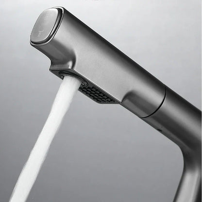 DecorBites™ Brass Basin Faucet: Pull Out, Hot & Cold Mixer, 360° Lift, Bathroom Sink Tap