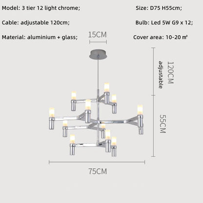 DecorBites™ Crown Major Chandelier: Modern Luxury LED Light for Kitchen, Hotel, Living Room