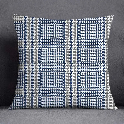 DecorBites™ Blue Geometric Floral Design Pillowcase - Modern Home Decor Cushion Cover