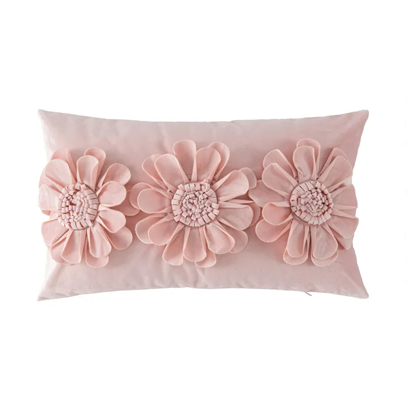 DecorBites™ Handmade Flower Cushion Cover - Elegant Home Decor Pillows