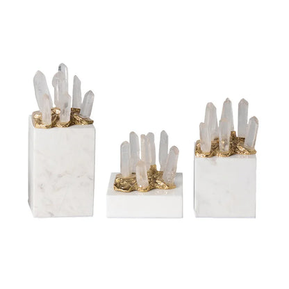 DecorBites™ Crystal Stone Marble Entrance TV Cabinet Club Soft Decoration