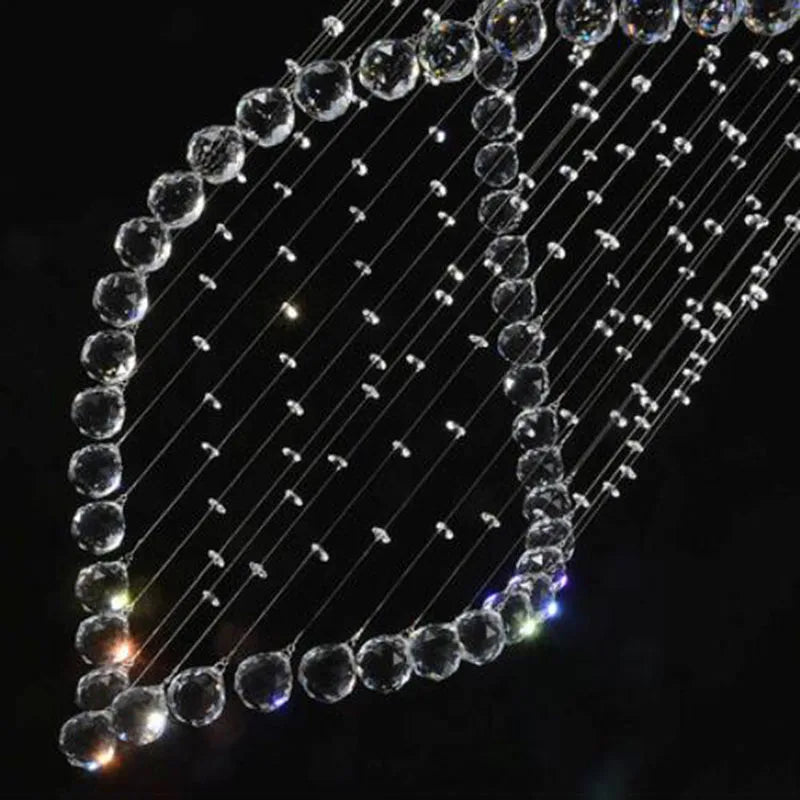 DecorBites™ Crystal Chandelier: Modern LED Staircase Light Fixture for Villa Hall