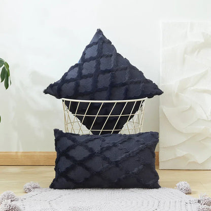 DecorBites™ Embroidered Diamond Cushion Cover for Modern Living Room Decor