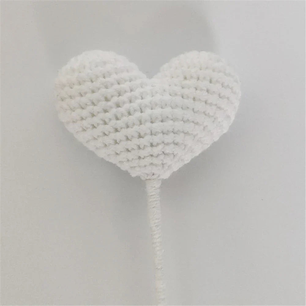 DecorBites™ Heart-Shaped Crochet Flower Bouquet - Handmade Wedding Home Decor & Family Gift