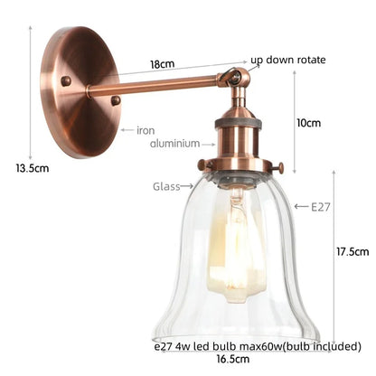 DecorBites™ LED Glass Wall Lamp Industrial Stair Light Fixture for Home Decor