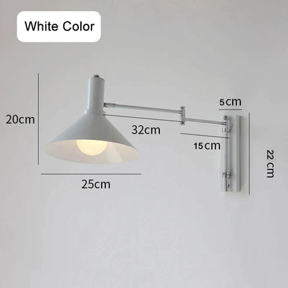 DecorBites™ Industrial Metal Wall Lamp with Extendable Arms for Bedside Reading