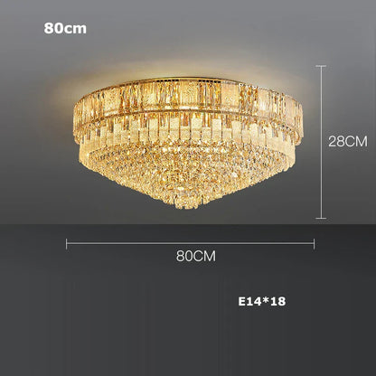DecorBites™ K9 Crystal Gold Chandelier Lighting for Living Room