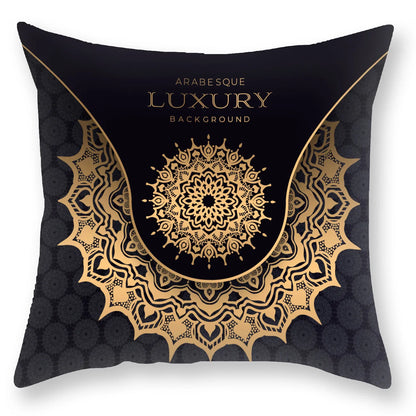 DecorBites™ Black Gold Mandala Luxury Printed Pillowcase §