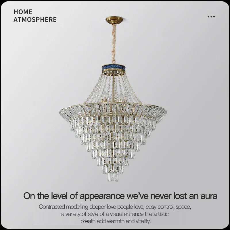 DecorBites™ Crystal Chandelier: Luxury Living Room Lighting in Modern European Style for Villa