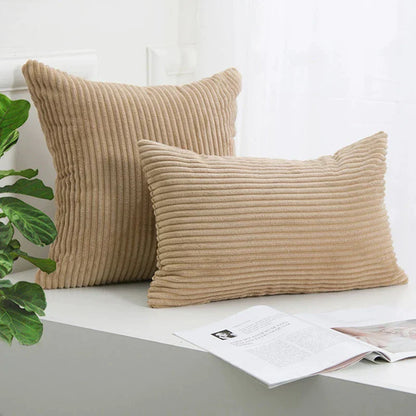 DecorBites™ Corduroy Striped Cushion Cover 30-60cm Soft Comfortable Throw Pillow Case Home Decor