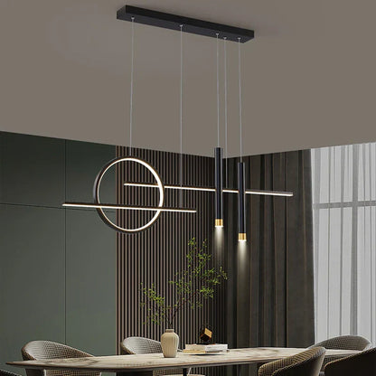 DecorBites™ Black LED Chandelier Pendant Light for Home Dining Kitchen Bar.
