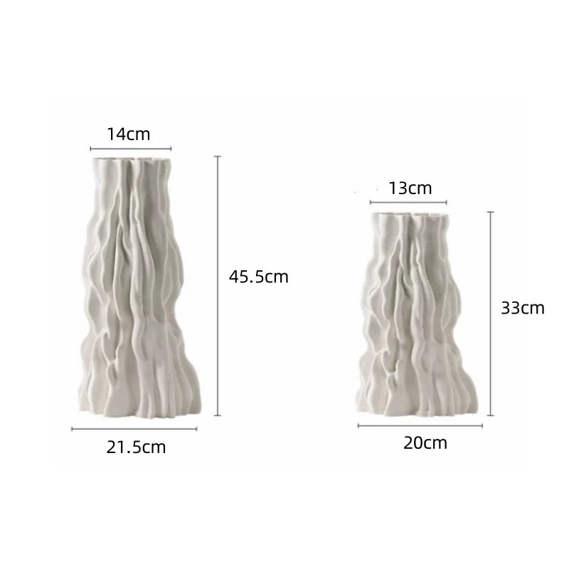 DecorBites™ Abstract Irregular Trunk Fold Ceramic Vase for Home Decor