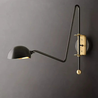 DecorBites™ Black/Gold Lustre Copper Swing Arm Wall Lamp for Modern Living Spaces
