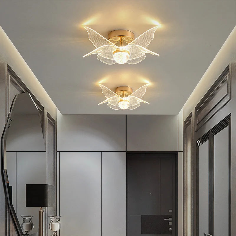 ™ Gold Acrylic LED Ceiling Light - Modern Nordic Style Lighting for Home Decor