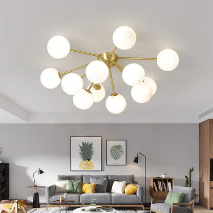 DecorBites™ Glass Ball LED Ceiling Chandelier for Modern Living Room and Bedroom Lighting