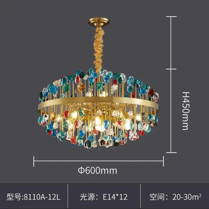 DecorBites™ Crystal Chandelier LED Lighting Fixture for Dining Room & Kitchen Island