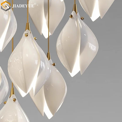 DecorBites™ Ceramic LED Staircase Pendant Light Two-Tone Adjustable for Living, Dining, Bedroom