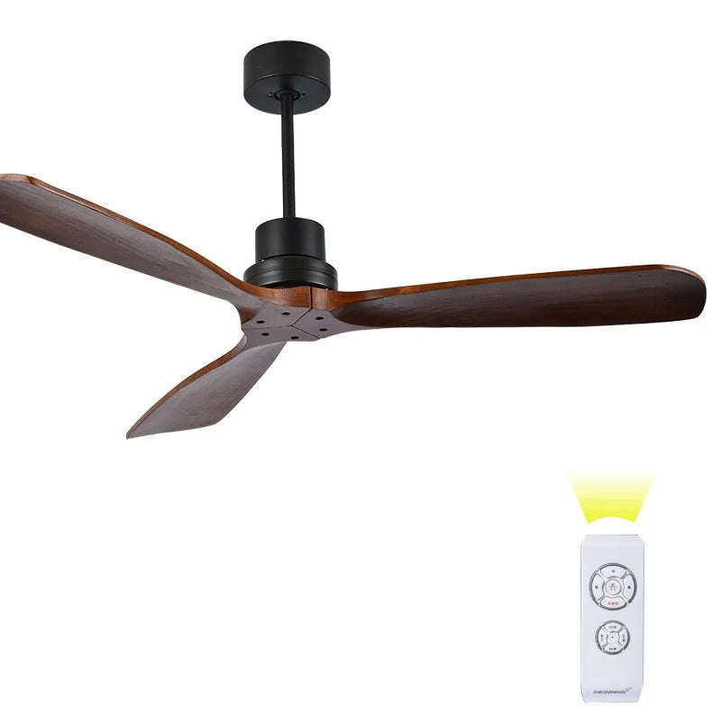 DecorBites™ 52" Propeller Ceiling Fan in Wood, Silent Operation for Home and Loft.