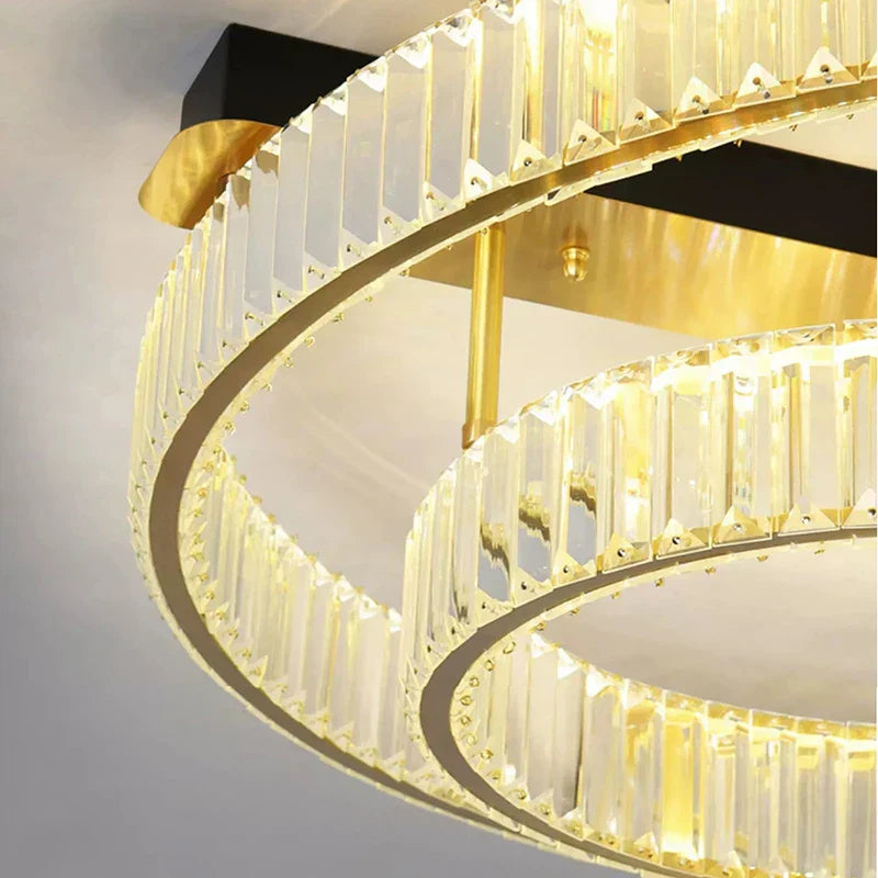 ™ Gold Crystal Copper Ceiling Lamps LED Modern Home Room Decor Lighting