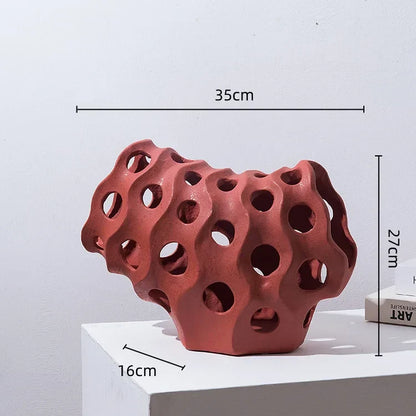 DecorBites™ Coral Geometric Resin Sculpture Sea Creature Decor Figurine