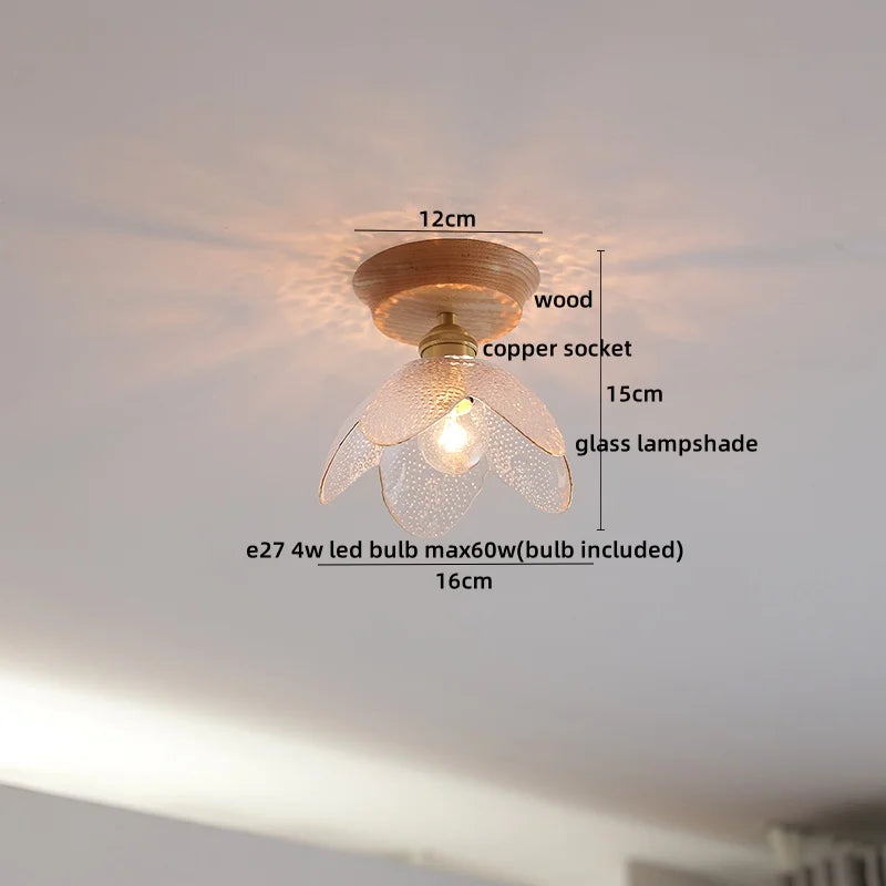 DecorBites™ Amber Glass LED Ceiling Lights Modern Decoration for Home Porch Restaurant