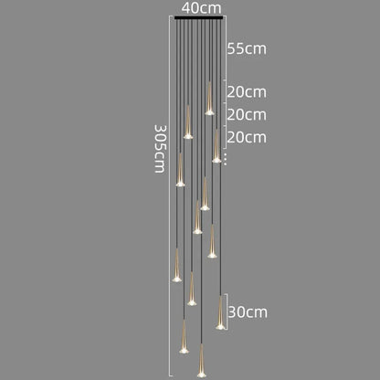 DecorBites™ Crystal LED Stair Chandelier: Luxury Long Stair Lighting Fixture with Creative Island Design