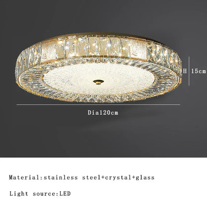 DecorBites™ Gold Crystal Glass Ceiling Light Fixture for Modern Living Rooms & Bedrooms