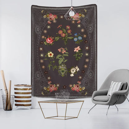 DecorBites™ Botanical Sketch Tapestry Wall Hanging - Boho Aesthetic Room Decor