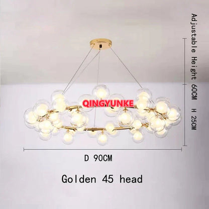 DecorBites™ Glass Ball Chandelier for Living Room - Modern Nordic Kitchen Island Ceiling Light