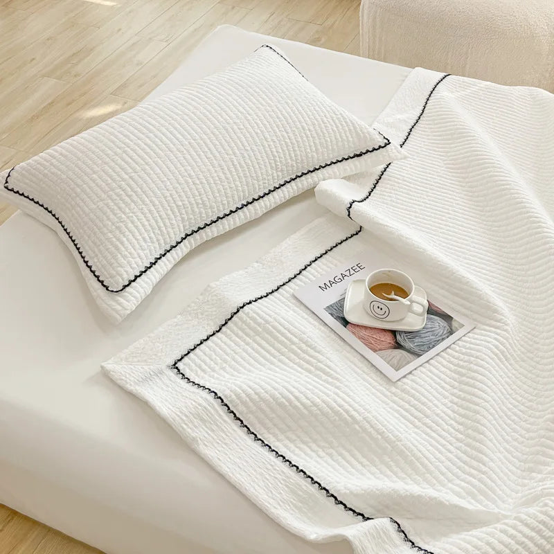 DecorBites™ Korean Style Bubble Yarn Quilted Summer Comforter Set