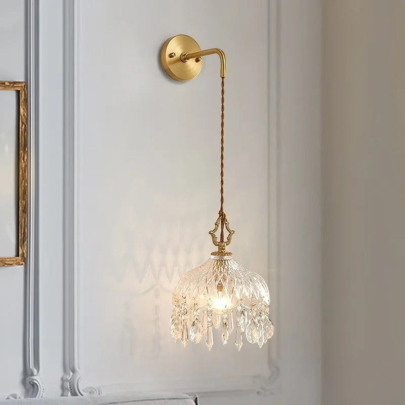 DecorBites™ Crystal Glass LED Wall Sconce - Luxury French Stair Light for Home Decor