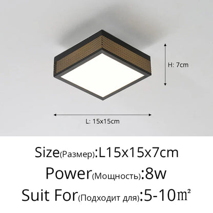 DecorBites™ Black White LED Ceiling Lights Modern Minimalist Bedroom Study Lighting Fixtures