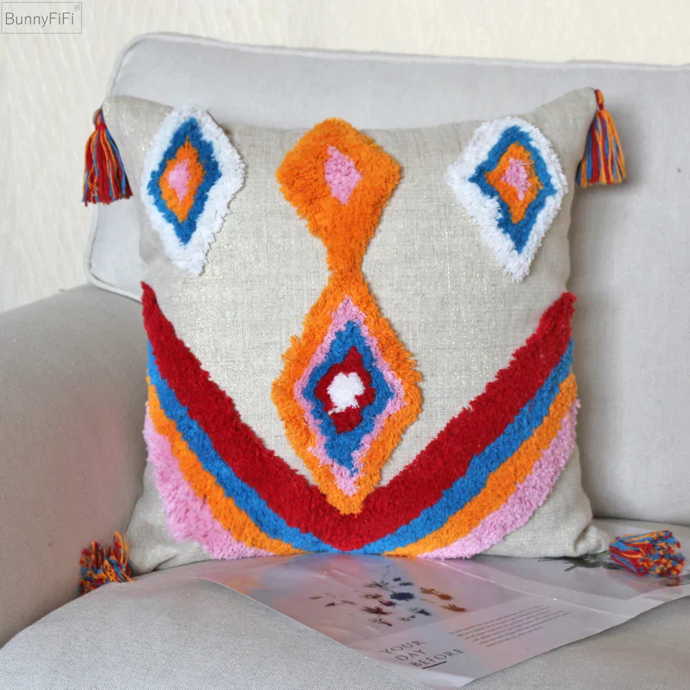 DecorBites™ Boho Tassel Macrame Throw Pillow Covers - Luxury Home Decor for Bed Sofa