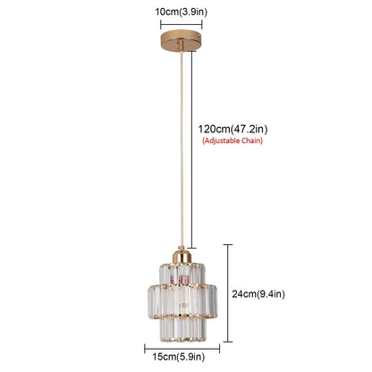 DecorBites™ K9 Crystal Pendant Chandelier Modern Living Room Ceiling Lamp LED Hall Decor