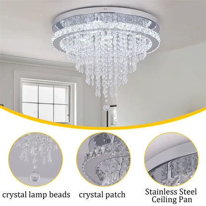 DecorBites™ K9 Crystal LED Chandelier Luxe Smart Ceiling Lamp Pendant Light