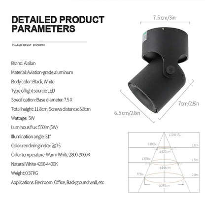 DecorBites™ LED Spot Light COB Adjustable 180° Ceiling Downlight for Foyer Living Room