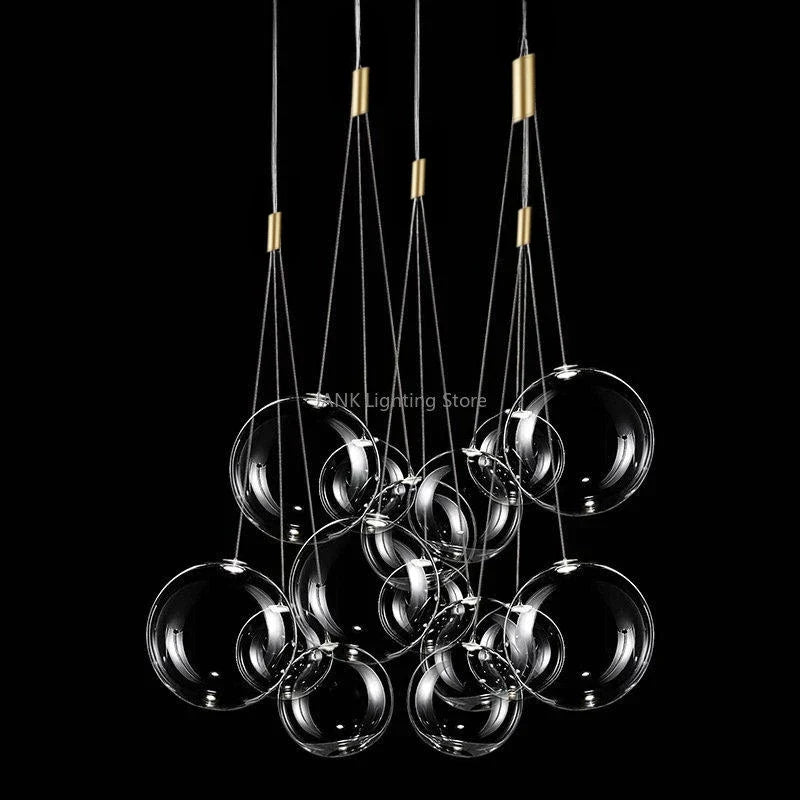 DecorBites™ Glass Ball Chandelier - Nordic Modern Designer LED Pendant Lights for Home Decor