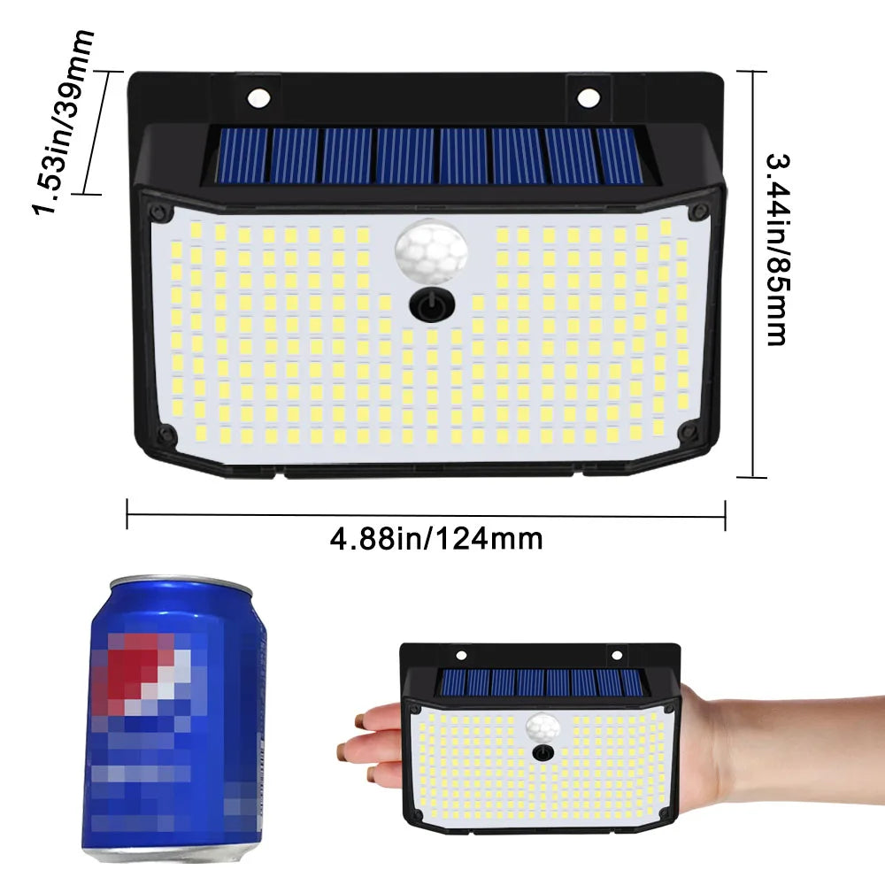 DecorBites™ 208 LED Solar Outdoor Motion Sensor Lights 3 Mode Wireless Waterproof Security