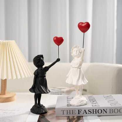 DecorBites™ Banksy Girl Balloon Sculpture Figure for Modern Interior Decor