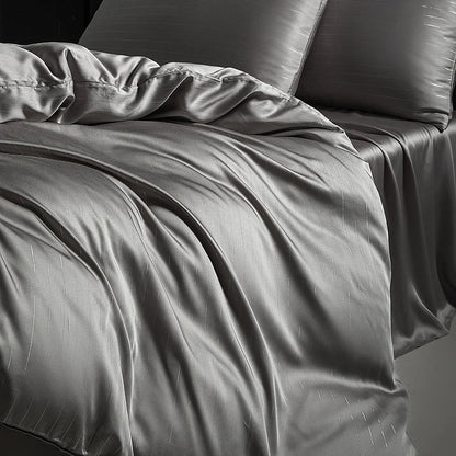 DecorBites™ Eucalyptus Fiber Dark Gray Bedding Set: Soft, Silky Duvet Cover, Bed Sheet, Pillowcases