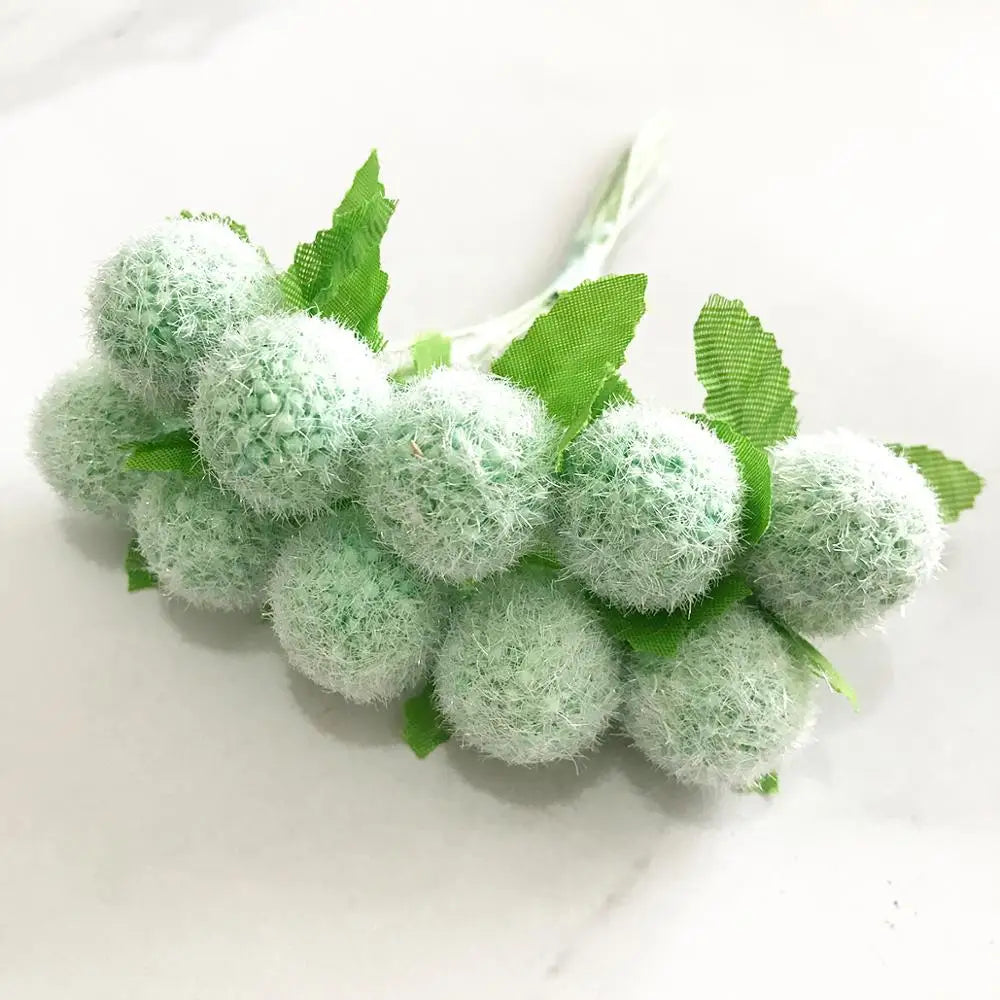 DecorBites™ Green Plant Flower Cherry Stamen Berries Bundle for DIY Decor and Gifts