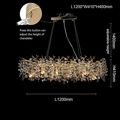 DecorBites™ Large Crystal Chandelier for Dining Room - Nordic LED Island Hanging Light