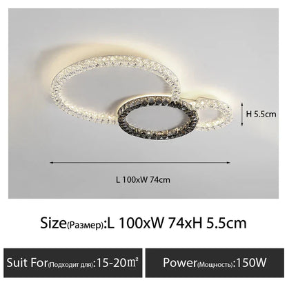DecorBites™ Crystal Ceiling Lights LED Chandelier for Living Room Bedroom