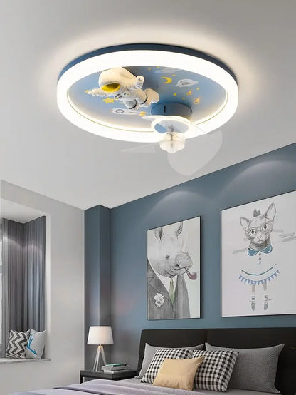 DecorBites™ Astronaut Kids Ceiling Fan Light - Modern Minimalist Boy and Girl Room Fixture