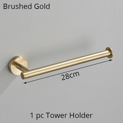 DecorBites™ Bathroom Hardware Set Shelf Paper Holder Hook Towel Rack Ring Bath Accessories