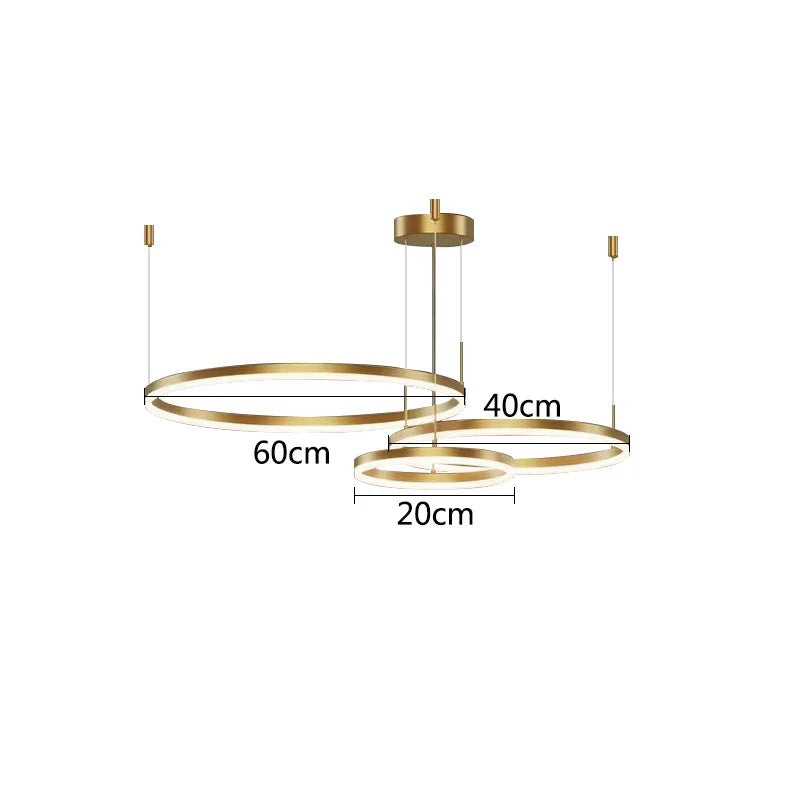 DecorBites™ Gold Ring Pendant Lights Circle Acrylic LED Ceiling Lamp