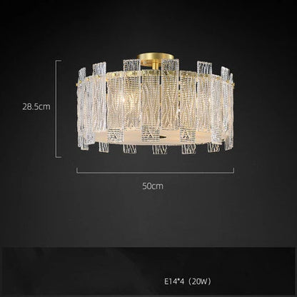 DecorBites™ Art Deco Golden Copper Glass Chandelier LED Lighting Fixture