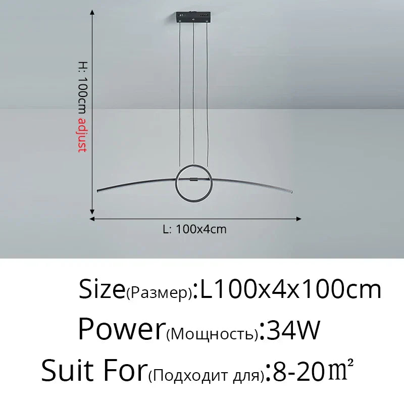 DecorBites™ LED Ceiling Chandelier: Modern Minimalist Kitchen Dining Table Lighting