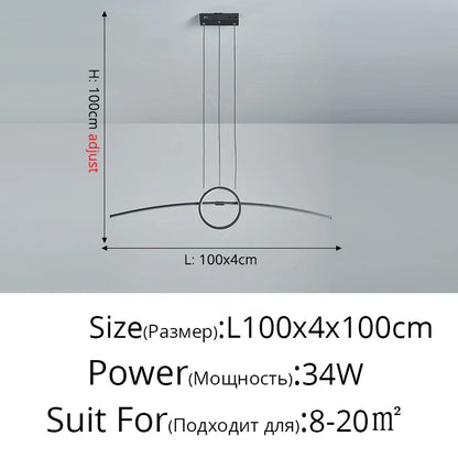 DecorBites™ LED Ceiling Chandelier: Modern Minimalist Kitchen Dining Table Lighting